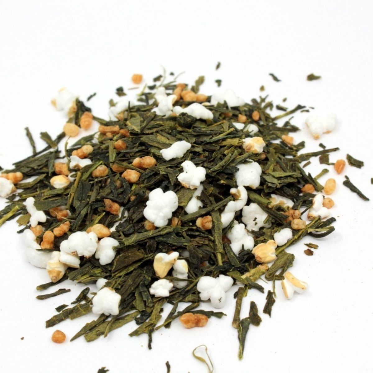 Thé vert Genmaicha japonais Sencha Bancha riz grillé Kagoshima — Les Thés Fuji Mélange de thé vert Bancha et riz grillé du Genmaicha japonais de Kagoshima
