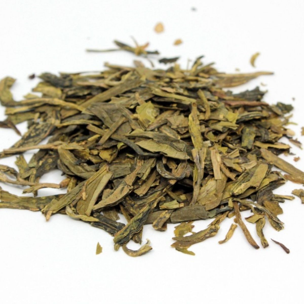 Thé vert Puit du Dragon Long Jing Lung Ching Zhejiang Chine — Les Thés Fuji Feuilles de thé vert Long Jing Puit du Dragon grade Lung Ching #2 de Zhejiang Chine