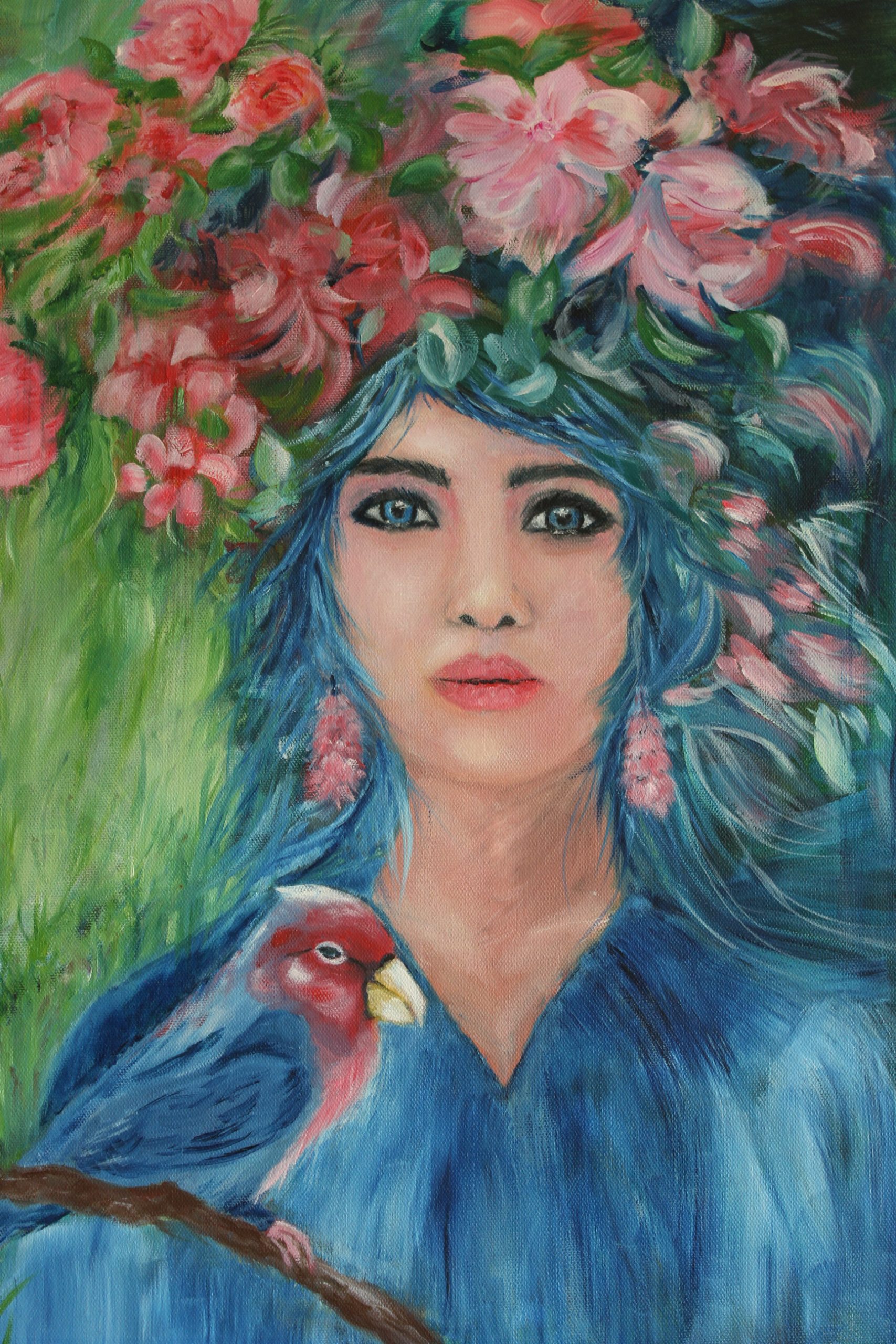 La Dame aux fleurs La dame aux fleurs – Carte de souhait