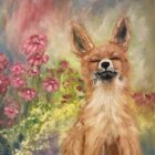 Peinture mixte; acrylique et huile “L'esprit du Renard” par Lise Lavoie Art, univers poétique et végétal