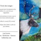 Carte de souhait 5x7 recto verso Terre des Songes caribou et poème Lise Lavoie Art Shefford Québec
