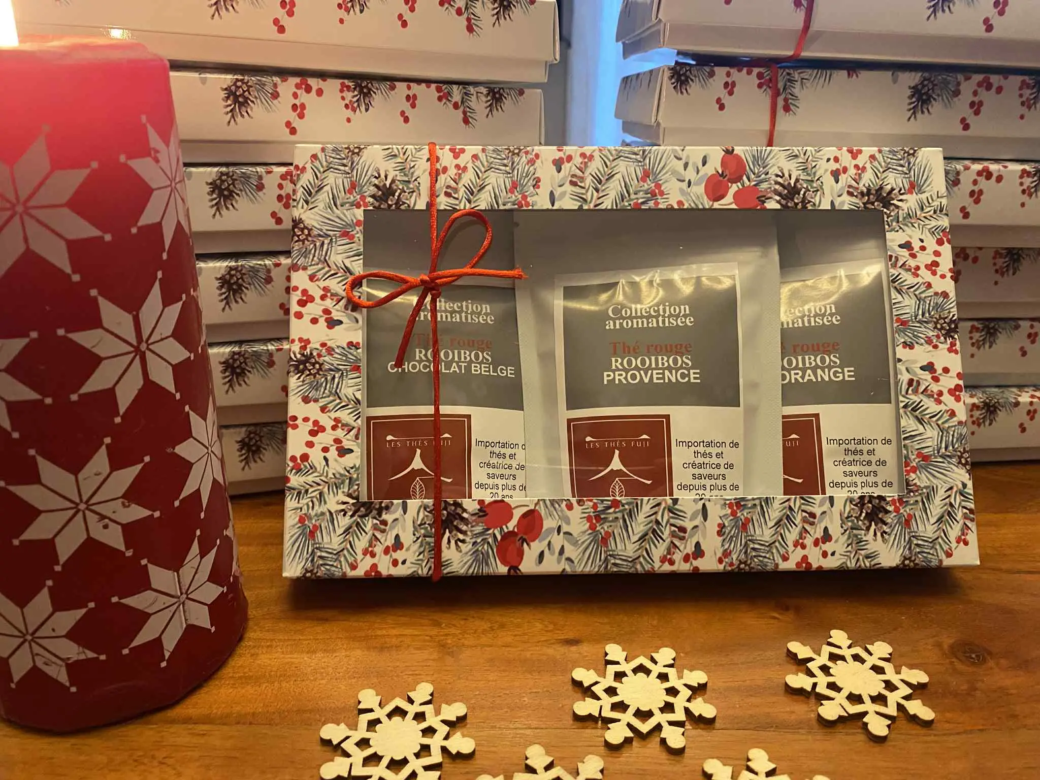 Trio Douceur d’Hiver – coffret de rooibos artisanaux, décor hivernal