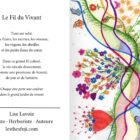 Carte de souhait 5x7 recto verso Le Fil du Vivant illustration colorée et poème Les Refuges Enchantés Lise Lavoie Shefford Québec